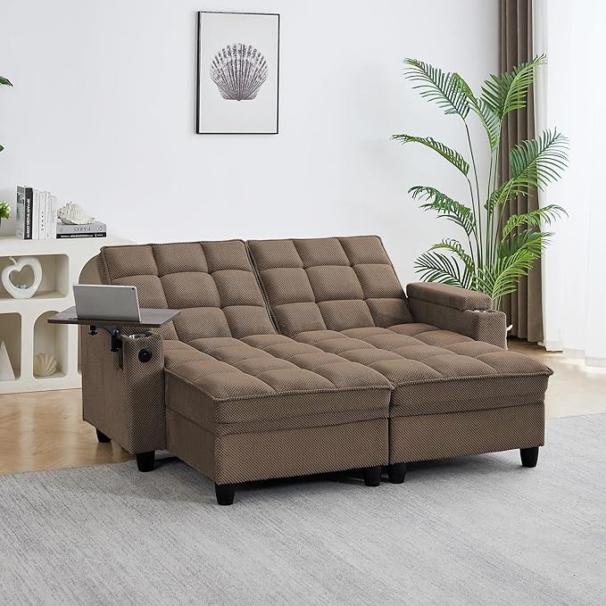 70.9" Chaise Lounge Chair Indoor, Oversized Boucle Upholstered Sofa Bed by Unknown
