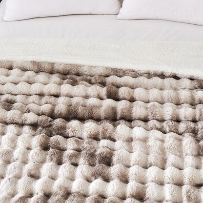 50x60 Inches Ultra-Soft Fuzzy Faux Fur Plush Throw Blanket - Image 5