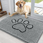 OLANLY Dog Door Mat for Muddy Paws 35x24, Paw Print Design Chenille Mud Mat | by OLANLY