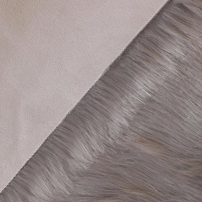 linmopm Faux Fur Rug Sheepskin Grey Shag Fluffy Fuzzy 5x7 ft Rugs - Image 5
