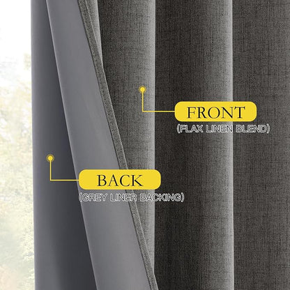 NICETOWN 100% Blackout Grizzle Gray Curtains 90 inches Long - Image 8