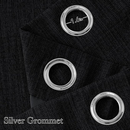 NICETOWN Short Faux Linen Black Blackout Curtains 63 inches Long - Image 2