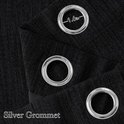 NICETOWN Faux Linen Black Blackout Curtains 84 inches Long - Image 2