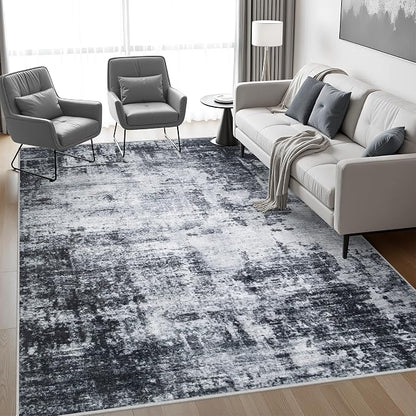 8x10 Area Rug Living Room Rug: Washable Modern Abstract Soft Thin Rug Indoor - Image 3