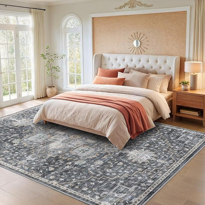 AMADA HOMEFURNISHING 10x14 Washable Area Rug, Low-Profile Large Area Rug - Image 3