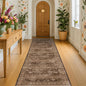 Brown Washable Long Runners for Hallways, 3x8 Wide Kitchen Runner Rug, Entryway by HazoHaus