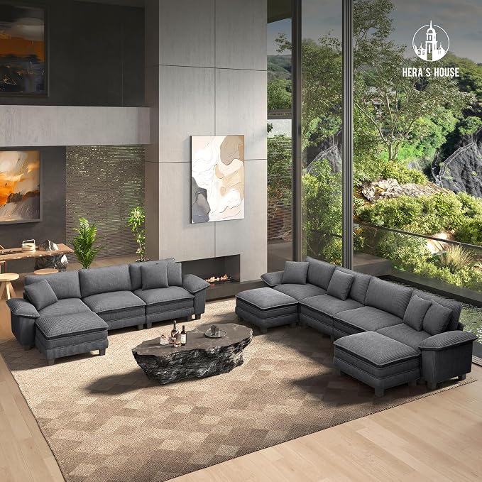 HERA'S HOUSE 158" Modular Sectional Sofa, Oversized U Shaped Couches - Image 9