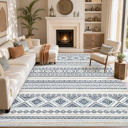 cotiled Boho 12x15 Area Rug for Living Room: Large Moroccan Washable Rug | by COTILED