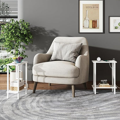 TUTOTAK Small End Table with Charging Station, Narrow Side Table with USB Ports - Image 6