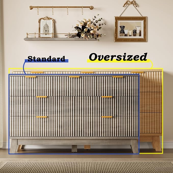 BORNOON Fluted 7 Drawer Dresser, 47.2" Wide Modern Boho Chest of Drawers - Image 3