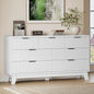 BORNOON 57" Long Dresser for Bedroom, 7-Drawer Fluted Chest, Wide Wood Storage by BORNOON