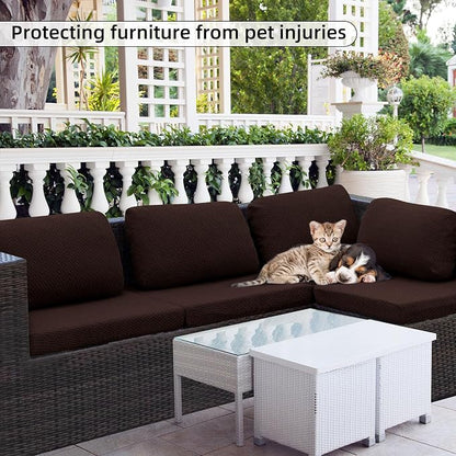 12PCS Patio Cushion Covers, Patio Furniture Couch Seat Slipcovers | Washable - Image 3