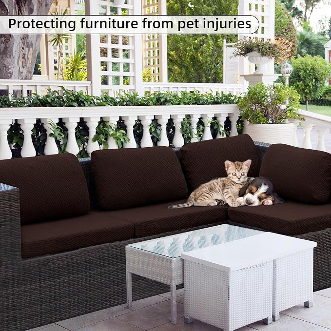 14PCS Patio Cushion Covers, Patio Furniture Couch Seat Slipcovers | Washable - Image 6