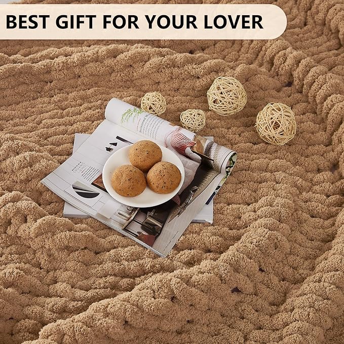 L'AGRATY Chunky Knit Throw Blanket - Image 6
