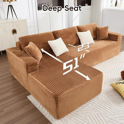 Opiesit 108" Boneless Couches for Living Room, Modular Sectional Sofa - Image 3