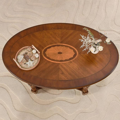 LEEMTORIG Oval Coffee Table for Living Room, Solid Wood Table - Image 6