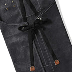 AFUN Chef Aprons for Men Women with Large Pockets, Cotton Canvas Cross Back Heavy Duty Adjustable Work Apron, Size M to XXL (Black)