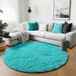 Teal Blue Round Rugs 5ft for Bedroom Living Room, Fluffy Circle Area Rug for by ONASAR