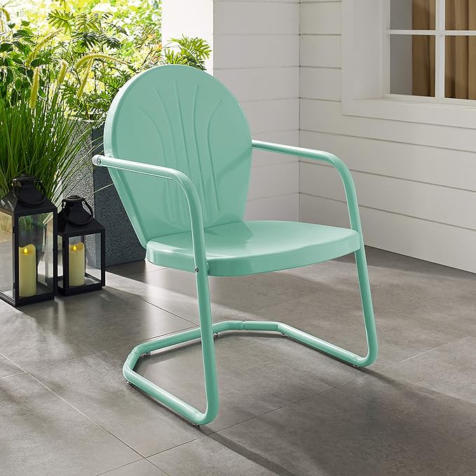Crosley Furniture Griffith Outdoor Chair, Retro Metal Patio Chairs - Image 6