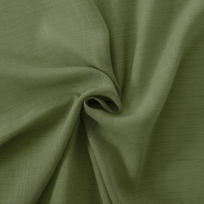 BGment Olive Green Linen Curtains 63 Inches Long - Image 8