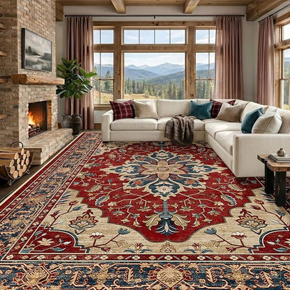 RELEANY Washable Area Rug, Large 10'x12', Water Repellent, Pet Friendly by RELEANY