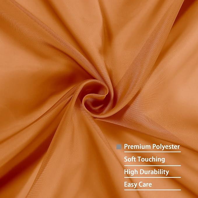 Orange Sheer Curtains 96 Inch Length, Elegant Sheer Curtains - Image 4
