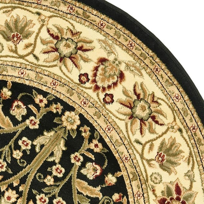 SAFAVIEH Lyndhurst Collection 8' Round Black/Ivory LNH212A Traditional Oriental - Image 5