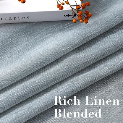 H.VERSAILTEX Natural Linen Semi Sheer Curtains Soft Semi Sheer Curtain Panels - Image 4