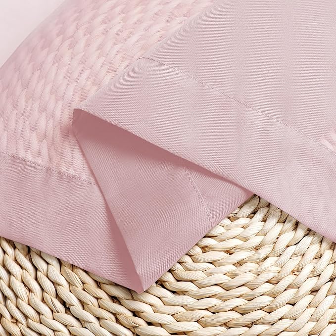 Chyhomenyc Sheer Curtains 63 Inch Length 2 Panels, Blush Pink | Light Filtering - Image 8