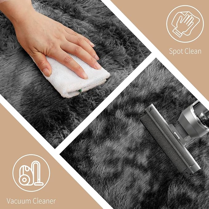 8x10 Area Rug Fluffy Shaggy Ultra Soft Faux Fur Non-Slip Machine Washable Carpet - Image 4