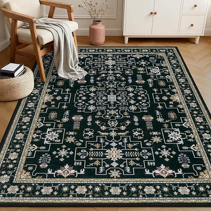 4x6 Area Rugs Living Room: Washable Vintage Rug - Image 2