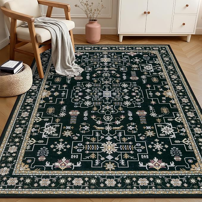 6x9 Area Rugs Living Room: Washable Vintage Rug - Image 3
