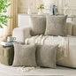 Set of 4 Taupe Decorative Throw Pillow Covers 20x20 Inch Corduroy Pillow Covers by Cozoomy