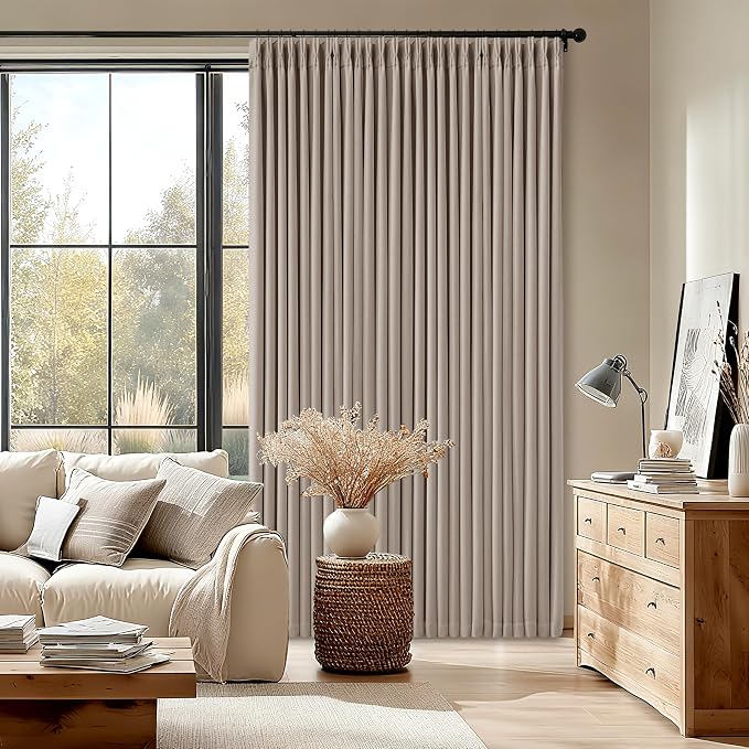 Burlywood Birch 100% Blackout Linen 126 Inch Curtains 2 Panel Set | Linen Pinch - Image 8