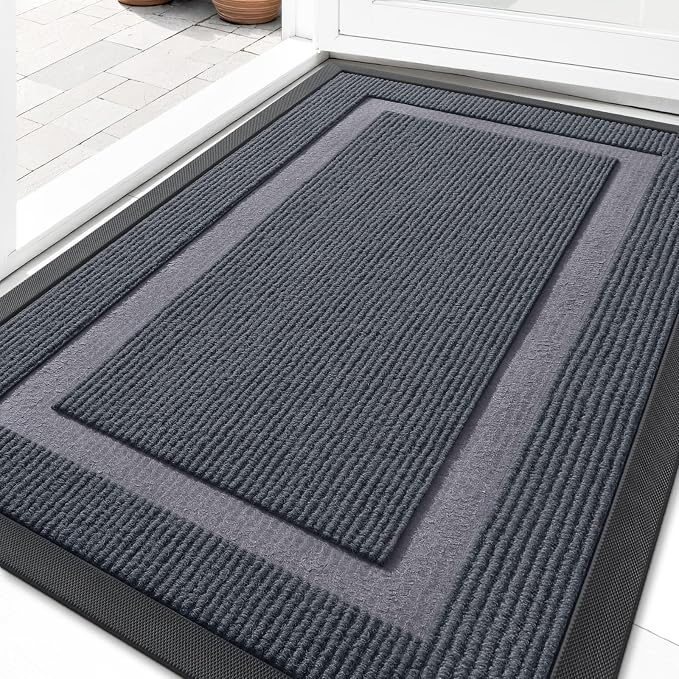 OLANLY Front Door Mat Outside 29.5x17, All-Season Heavy-Duty Rubber Doormat | by OLANLY