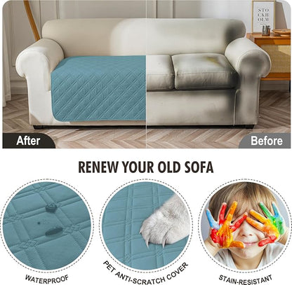 Genina Waterproof Couch Cover, Washable Anti-Slip 78inch Sofa Covers - Image 4