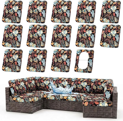 Waterproof Outdoor Cushion Covers, Stretch Patio Slipcovers | UV Resistant by hyha