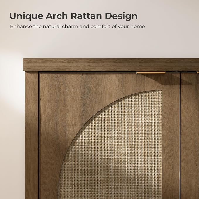 SICOTAS Rattan Sideboard Buffet Cabinet - Image 6
