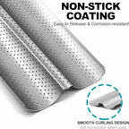 Anaeat Nonstick Perforated French Bread Baking Pan, 15"X 6.3" Premium Toast Mold, Silver