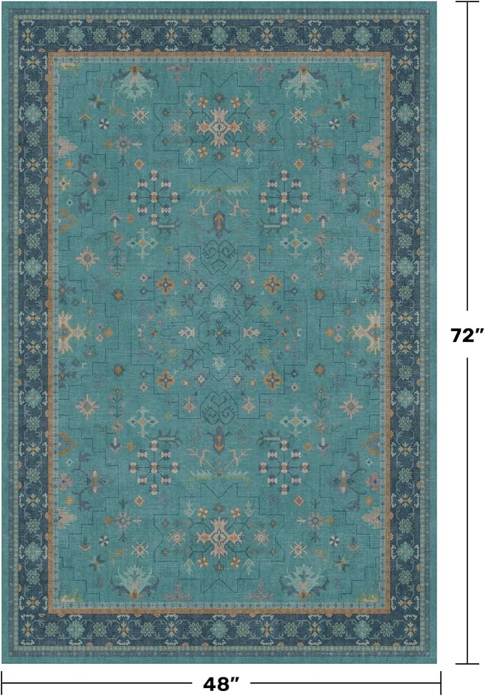 Teal 4x6 Rugs for Entryway Indoor - Image 2