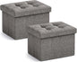 Ornavo Home Small Storage Ottoman, Foldable Collapsible Rectangle Linen Ottoman by OrnavoHome