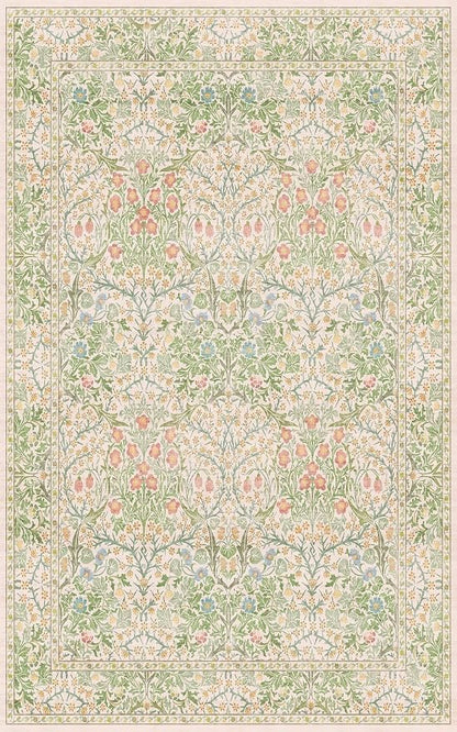 Washable Beige Green 5x8 Area Rug - Image 3
