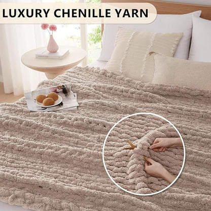 L'AGRATY Chunky Knit Throw Blanket - Image 3