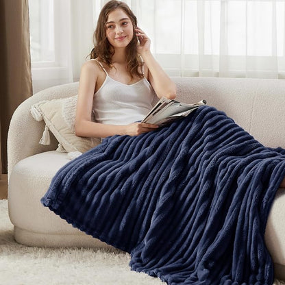 Bedsure Soft Twin XL Blanket for Bed Dorm Navy Blue 66"x90" | Birthday Gifts - Image 5