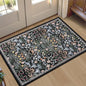 PLHXFR 2x3 Small Entryway Rug: Floral Washable Indoor Carpet Dark Black | by PLHXFRSoftAreaRugs
