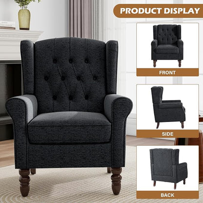 Mid-Century Modern 2-Piece Wingback Chair Set - Image 3