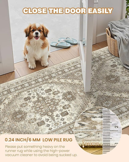 2.5x10 Kitchen Runner Rug Non Slip Vintage Washable Rugs, Carpet Runner - Image 6