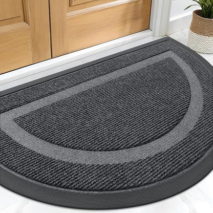 OLANLY Half Circle Front Door Mat Outside 29.5x17 All-Season Rubber Doormat | by OLANLY
