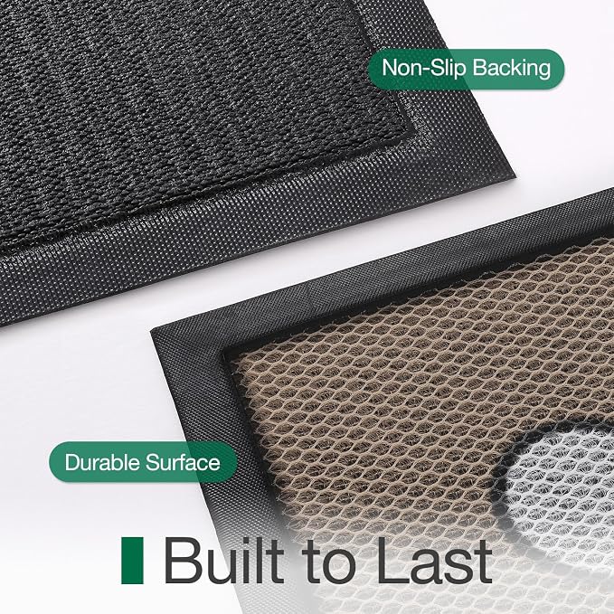 LUMI Outside Welcome Door Mat 17x30, Non-Slip Durable Rubber Easy Clean | Bee - Image 8