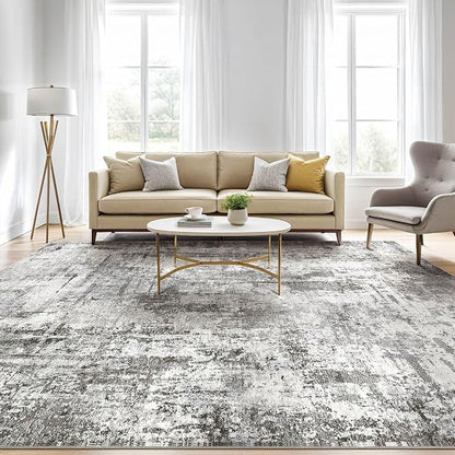 LOONGRUG 6x8 Area Rug Washable Neutral Modern Living Room Rugs Grey Black | - Image 5